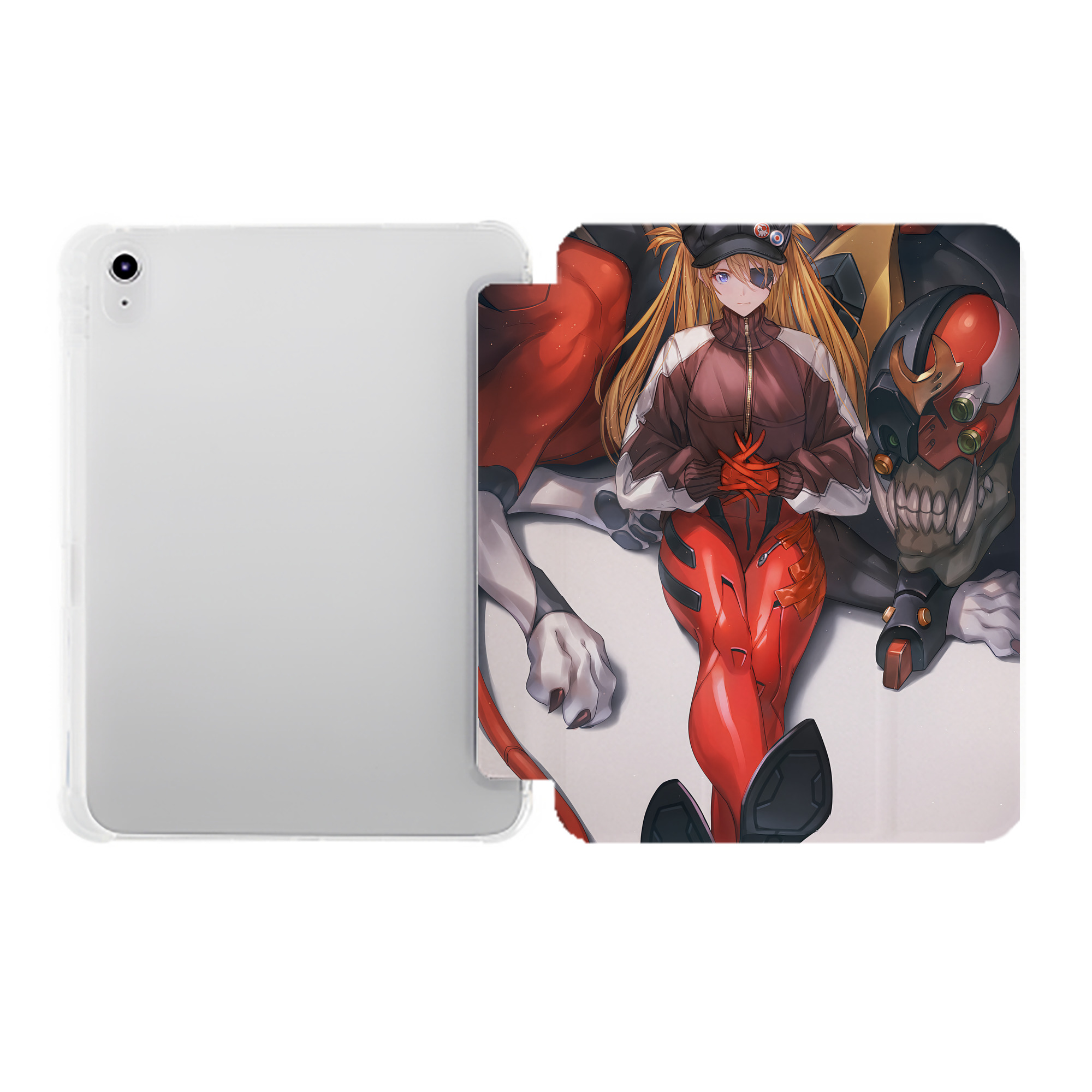 （画像用） EVA 新世紀エヴァンゲリオン IPad ケース ペン収納付き 三つ折りスタンド PUレザー×シリコン 対応機種9.5/10.5/10.9インチ
